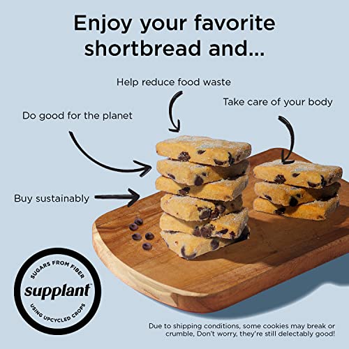 Supplant Chocolate Chip Shortbread Cookies (3 Packs Of 6) Made With Sugars From Fiber - Gourmet Shortbread Cookies With Madagascan Bourbon Vanilla - Low-Cal Butter Cookies Shortbread, Tea Biscuits #TOP4