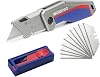 WORKPRO WP211012 Heavy Duty Aluminum Body Folding Retouching Utility Knife  10 Replacement Knives