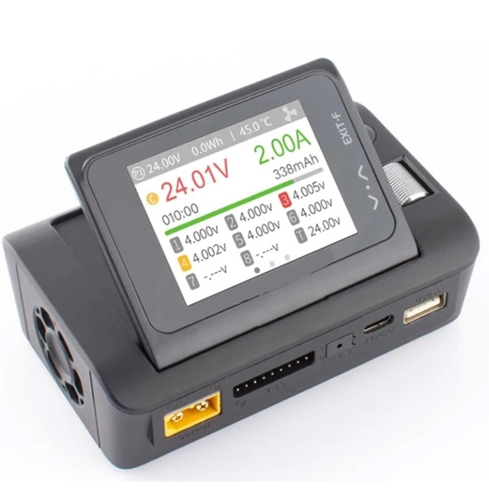 Caricatore intelligente DC a ricarica rapida USB 20A Angolo dello schermo regolabile con funzione audio 1-8S Lipo LiFe adatto for M9 600W