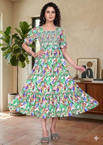 Image of Women A-line Multicolor Dress Group 10