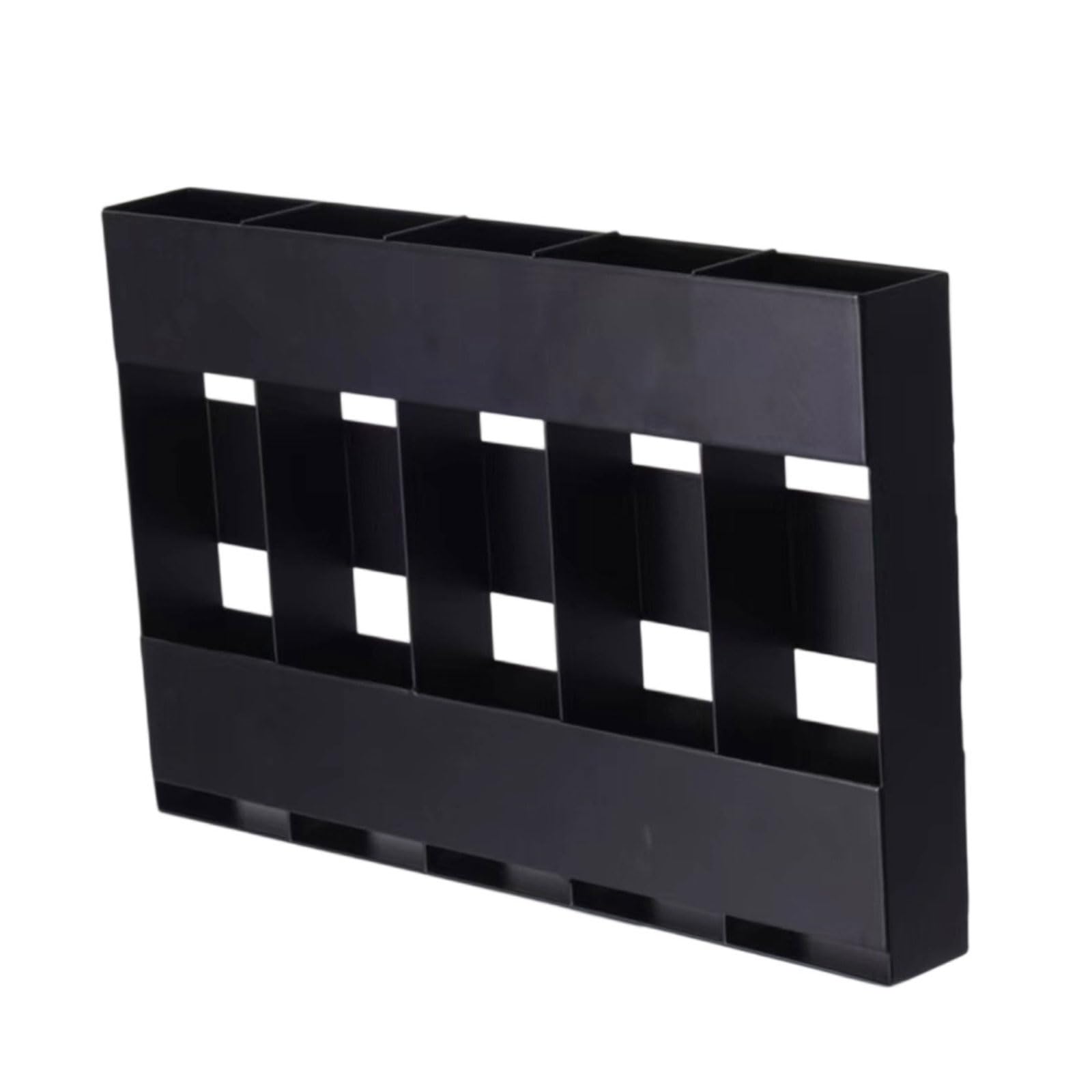 Sisyeuo Sturdy 5 Compartments Metal Straw Dispenser Cabinet Door Adhesive Mount Kitchen Organizers Storage Rack Metal Straw Holder for Cabinet