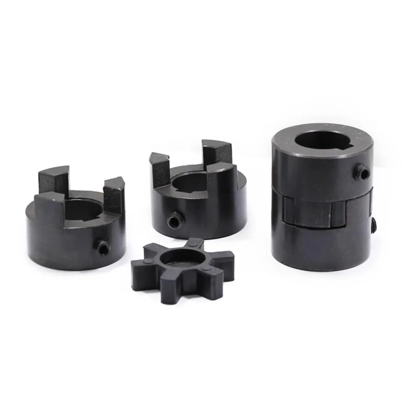 1 set OD 64,5 Bore15-35mm L100 Giunto a tre griffe tipo L Plum Blossom Pompa 'acqua Servomotore Giunto elastico Albero di trasmissione(Hole28 Keyway8mm)