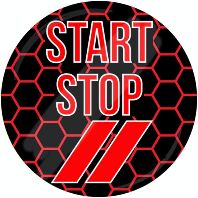 GRIDREADY Starter Button Decal Overlay Compatible with 2015-2023 Dodge Charger/Challenger SRT Style Start Stop Sticker Emblem Push Start Badge Cover Accessories (Black)