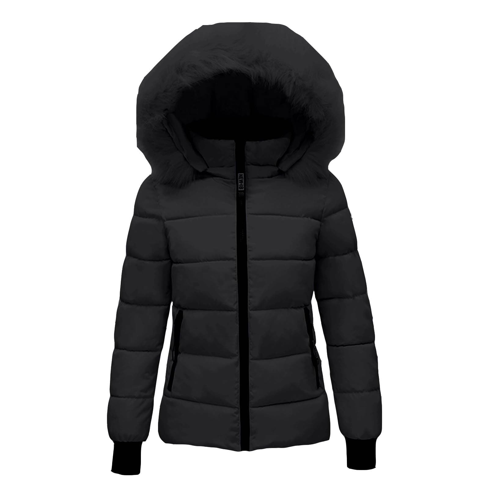 Winterjacke Damen Daunenjacken mit Kapuze Warm Wintermantel Gefüttert Winter Jacke Reißverschluss Mantel Parka Einfarbig Klassisches Steppmantel Bequemes Steppjacke