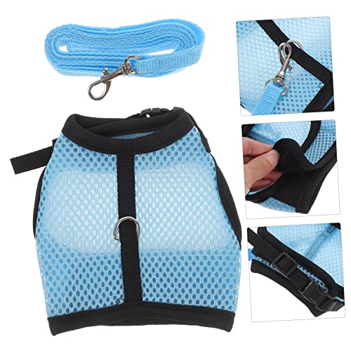 Image of FOMIYES Guinea Pig Harness Leash Set 2 Packs Small Animal Adjustable Pulling Rope Soft Cloth Pet Harness for Guinea Pigs Rabbits Hamsters Indoor Use