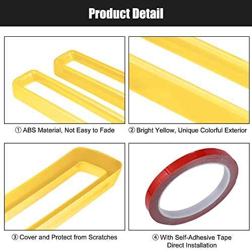 Image of X AUTOHAUX Front Grill Mesh Grille Inserts Trim for Dodge Challenger 2015-2022 Exterior Grill Decoration Inserts Guards Sticker Accessories Yellow