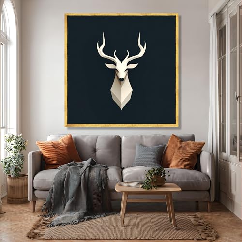 Toile géométrique de cerf abstrait pour créer une ambiance chaleureuse et rustique - 3