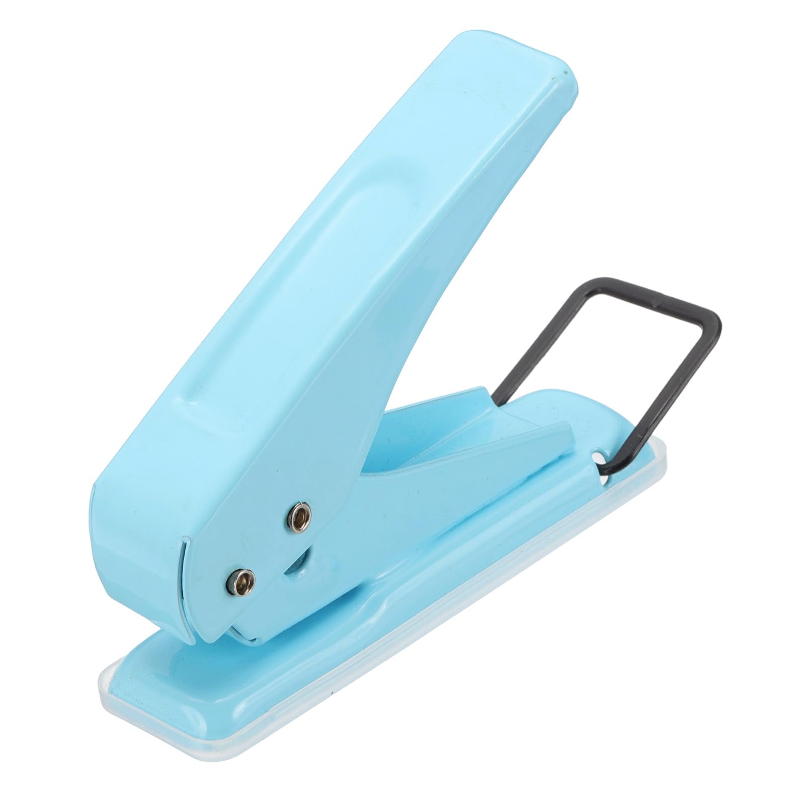 PATIKIL 1/4" Single Hole Punch, Handheld Heavy Duty Hole Puncher Press Metal Paper Puncher for Tag DIY Craft Scrapbook Ticket Blue