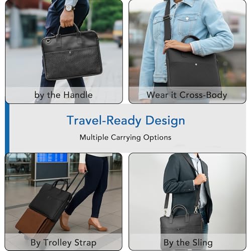 Image of OBLIQUE Rio Pro 15.6 inch Laptop Messenger Bag | Sling Office Bag For Man & Woman | Padded Compartments, Faux Leather, Detachable Shoulder Strap | Ideal for Gift | Office Essentials