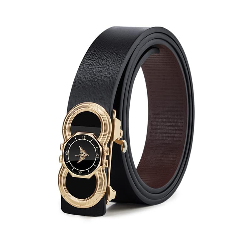 VANNANBA Genuine Leather Belts for men, Fashion Dress Designer Slide Belt for men Automatic Buckle，with Gift Box3