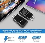 2 Pack Bloc de charge rapide adaptatif USB Adaptateur de prise pour chargeur mural compatible avec Samsung Galaxy S20/S20+/S 20 5G Ultra/S10/S10e S9 S8 S7 S6 S5 Edge Plus Actif, notez 5 7 8 9 10 20 Charge rapide (Noir)