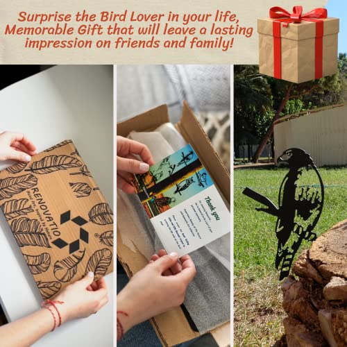 Renovatio Metal Hawk – Metal Birds Yard Decor - Metal Animal Yard Art - Metal Hawk Outdoor Decor - Tree Decorations Outdoor - Garden Gift - Patio Gift - Outdoor Metal Wall Art - Metal Bird Wall Decor #TOP2