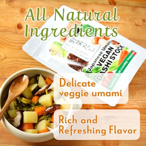 YAMASAN KYOTO UJI Japanische vegane Umami-Suppenbasis, gesunde Gemüse-Dashi-Packung, schnell und einfach zuzubereiten, für Ramen und Misosuppe, vegane Suppe, glutenfrei, 6 g × 15 Packungen
