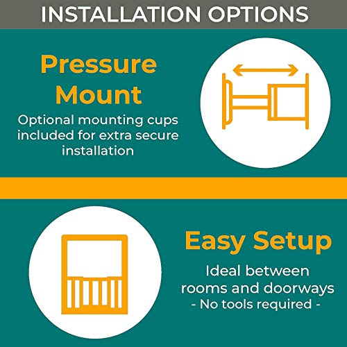 MYPET North States 38.1" Wide Essential Walk Thru Gate: Ideal for securing hallways or doorways. Extra Wide Doorway. Pressure Mount. Fits 29.8"-38.1" Wide (30" Tall, White) - Image 6