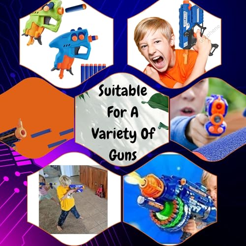 Image of GRAPHENE 100 Pcs Soft Foam Bullets Darts for Toys Guns Sticky Safe Hollow Out Refill Darts Set Compatible with Hot Fire Nerf N-Strike & Blaze Storm Blaster Strike Elite Gun Target Game for Kids