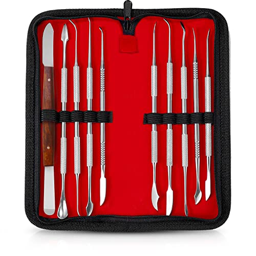 SURGICAL ONLINE Stainless Steel Wax Carvers Set Pottery & Polymer Clay Tools Sculpting Kit with Carrying Case
