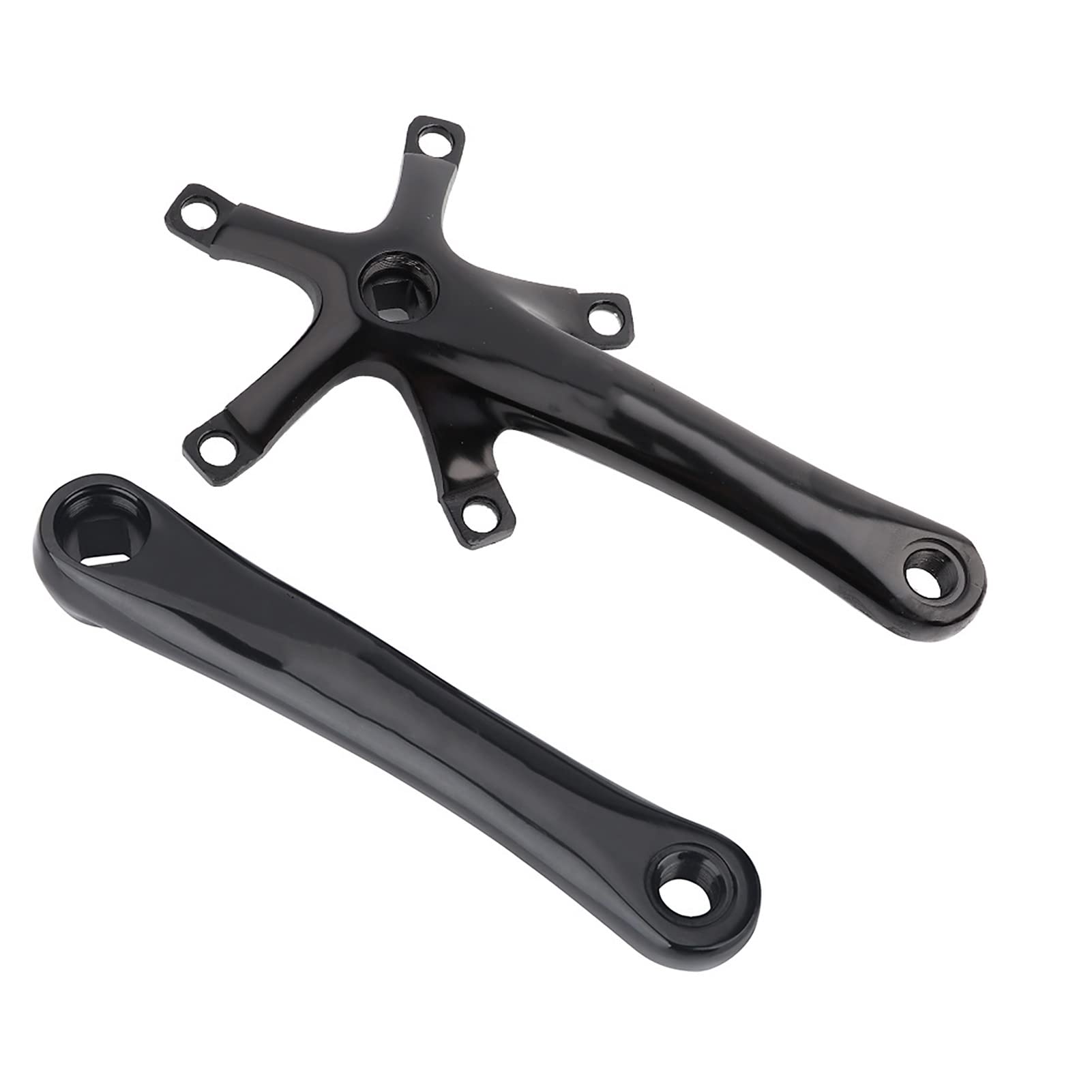 SPYMINNPOO 1Pair 170MM Mountain Road Bike Alloy Left and Right Crank Arm for Single and Two Piece Road Chainring, Lightweight Bicycle Crankset (Black)