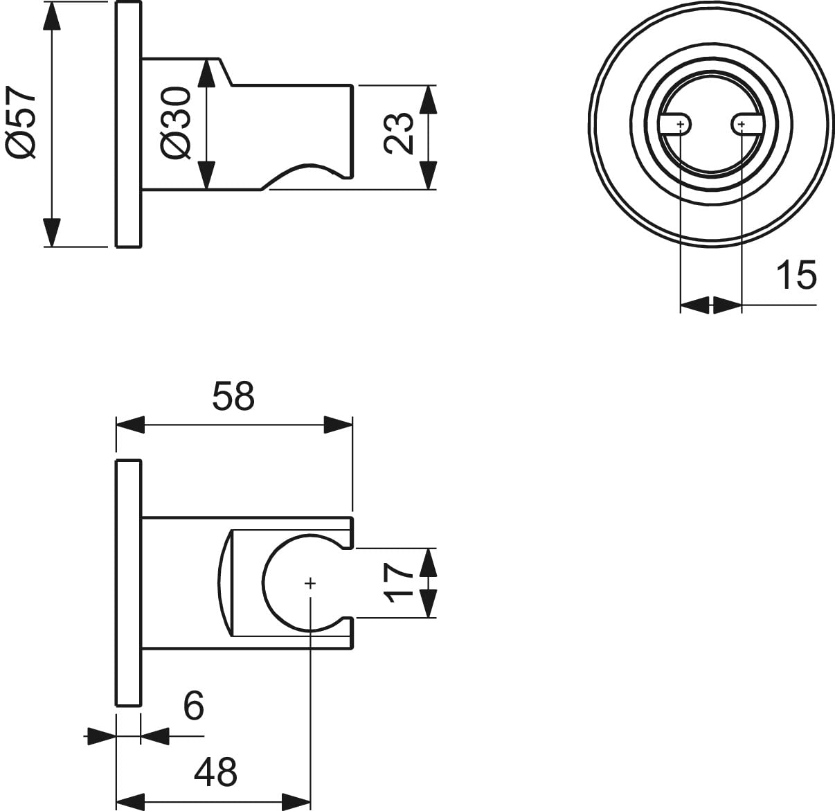 Ideal Standard - Multi Suite, Supporto tondo a parete per doccetta, Rosé