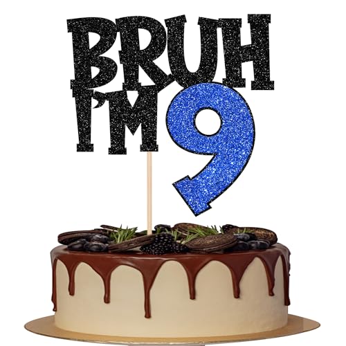 1 pz Bruh I'm 9 Cake Topper Glitter Happy 9th Birthday Cake Pick Bro I'm 9 Decorazione per torta It's My 9th Birthday Decorazioni per Cheers to 9 Years Old Birthday Anniversary Party Supplies Blu 1 pz Bruh I'm 9 Cake Topper Glitter Happy 9th Birthday Cake Pick Bro I'm 9 Decorazione per torta It's My 9th Birthday Decorazioni per Cheers to 9 Years Old Birthday Anniversary Party Supplies Blu
