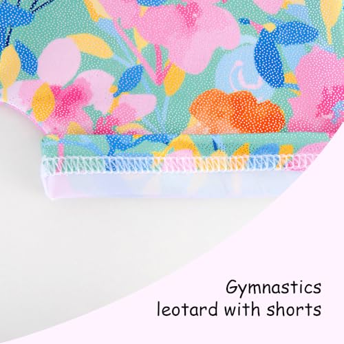 Leotards for Girls Gymnastics Toddler Dance Biketards Mermaid Unicorn Athletic Dance Wear Shiny Rainbow Blue Hotpink