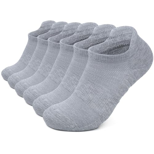 6 Pairs of Womens Athletic Low Cut Ankle Cushion Socks with Tab Running