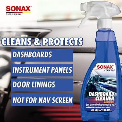 SONAX Dashboard Cleaner 283241 | Premium Interior Cleaner & Protectant for Plastic, Vinyl, Rubber | Anti-Static, Low-Glare, Matte Finish | Long Lasting Fresh Scent & Dust-Repellent Formula | 500ml