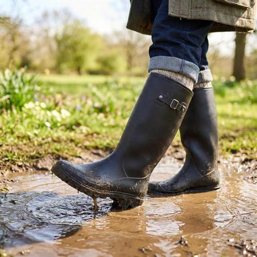 Pavers Waterproof Wellies - Black Size 8 - Image 2