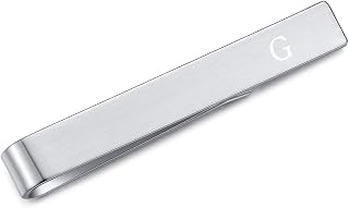 Mens Skinny Alphabet Letter Tie Clip Bar,4cm,Silver