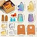 Ftyiwu Sewing Thimble, Hand Sewing Thimble with Storage Box, Adjustable Metal Sewing Thimble, Leather Finger Protector, DIY Hand Sewing Tool Accessories