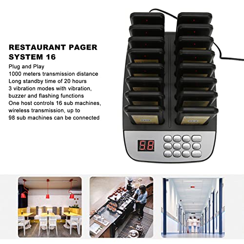 de pager de restaurante, pager de longa distância de trabalho de 1000 m, 3 modos de campainha de esp