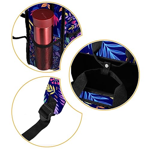 Sac à dos multicolore fleurs exotiques 35.5x26x12 cm léger à sangles ajustables - 2