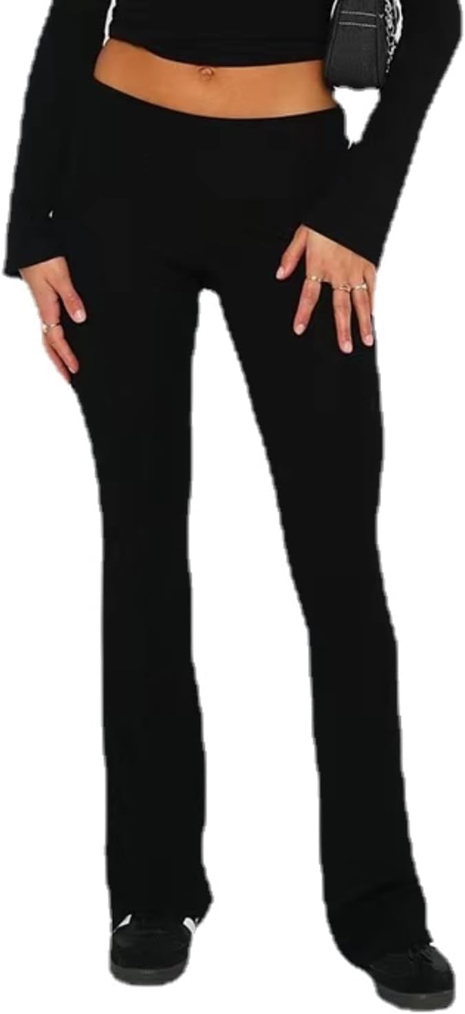 Stivali Da Donna In Cotone Stretch Con Gamba Svasata Piega In Vita E - Foto 4