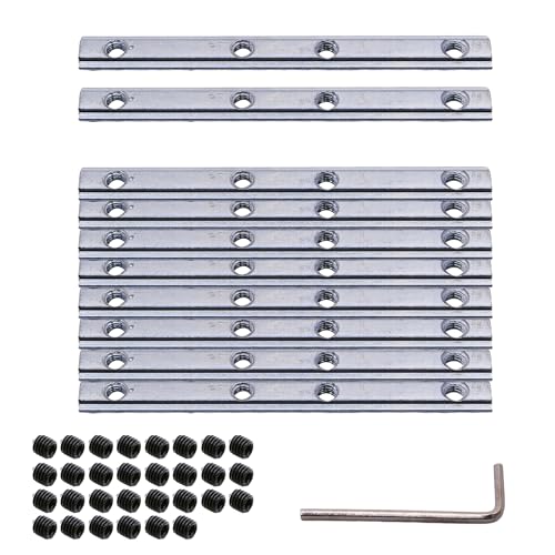 Saim 10 PCS Straight Line Connector, Aluminum Profile Straight Line Connector, 3.9 Inch Joint Bracket with M5 Screws for 2020 Series T Slot 6mm Aluminum Extrusion Profile
