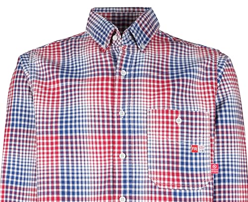 Image of TICOMELA Men's FR Welding Shirt Button-Down 7.5oz 100% Cotton NFPA2112 CAT2