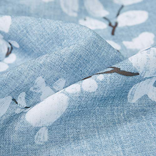 Fmfunctex Blue-White Kitchen Curtains for Bathroom Floral Small Canvas Tier Curtains for Bathroom Basement Windows 24