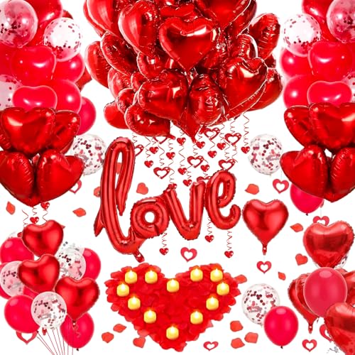 Kit décoration Saint-Valentin avec 1000 pétales de rose et bougies romantiques