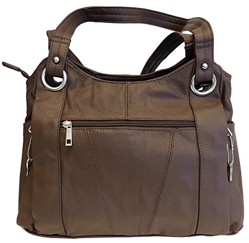Roma Leathers Leather Locking Concealment Purse - CCW Concealed Carry Gun Shoulder Bag (Brown)2