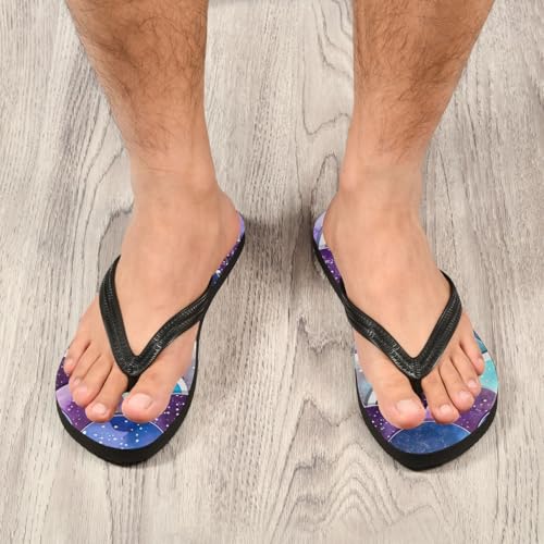 Womens Flip Flops Purple Mermaid ScaleNon-Slip Casual Beach Slippers Rubber Sandals214B31694