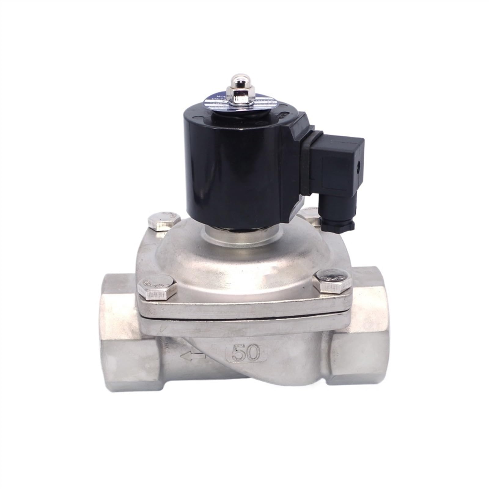 Ouhbndeaz 220Vac 2" Npt Dn50 Solenoid Valve Low Pressure24vac 24Vdc 110Vac 12Vdc Stainless Steel Din Coil(,2Inch Bsp)