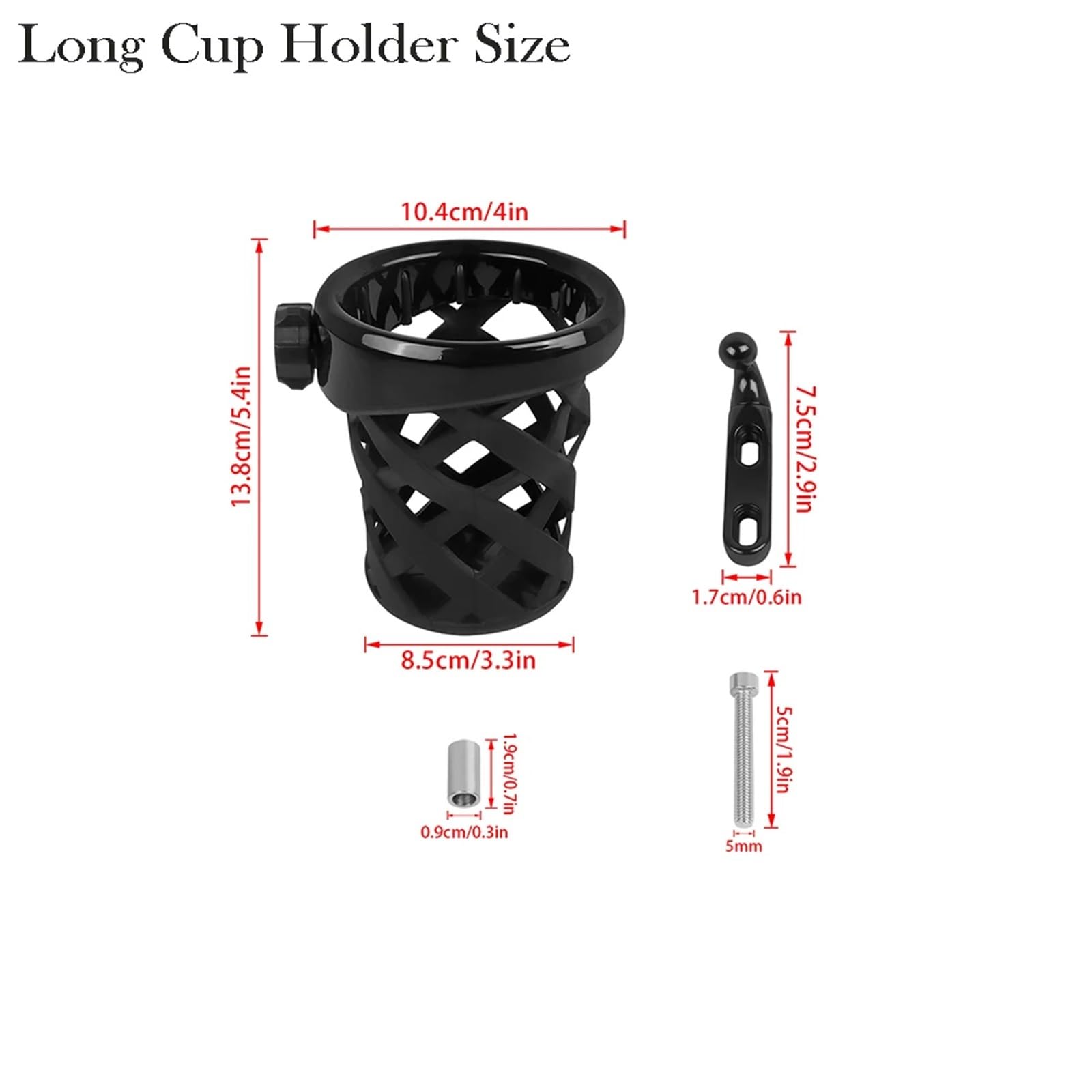 Soporte extendido para botella de agua para Honda Goldwing GL 1800 GL1800 2001-2023 (negro largo)