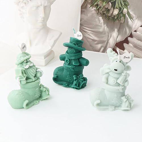 Miniatura 4 de Fogun Molde de resina, molde de silicona de Navidad, moldes para hacer velas, molde de jabón, moldes de manualidades con forma de Navidad, moldes de