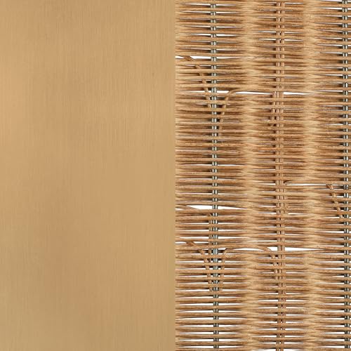 Image of Nathan James Celeste Rattan Wall Light, Modern Farmhouse Wall Mounted Plug in Light, Wall Mount Reading Lamp for Bedside with Rattan Shade