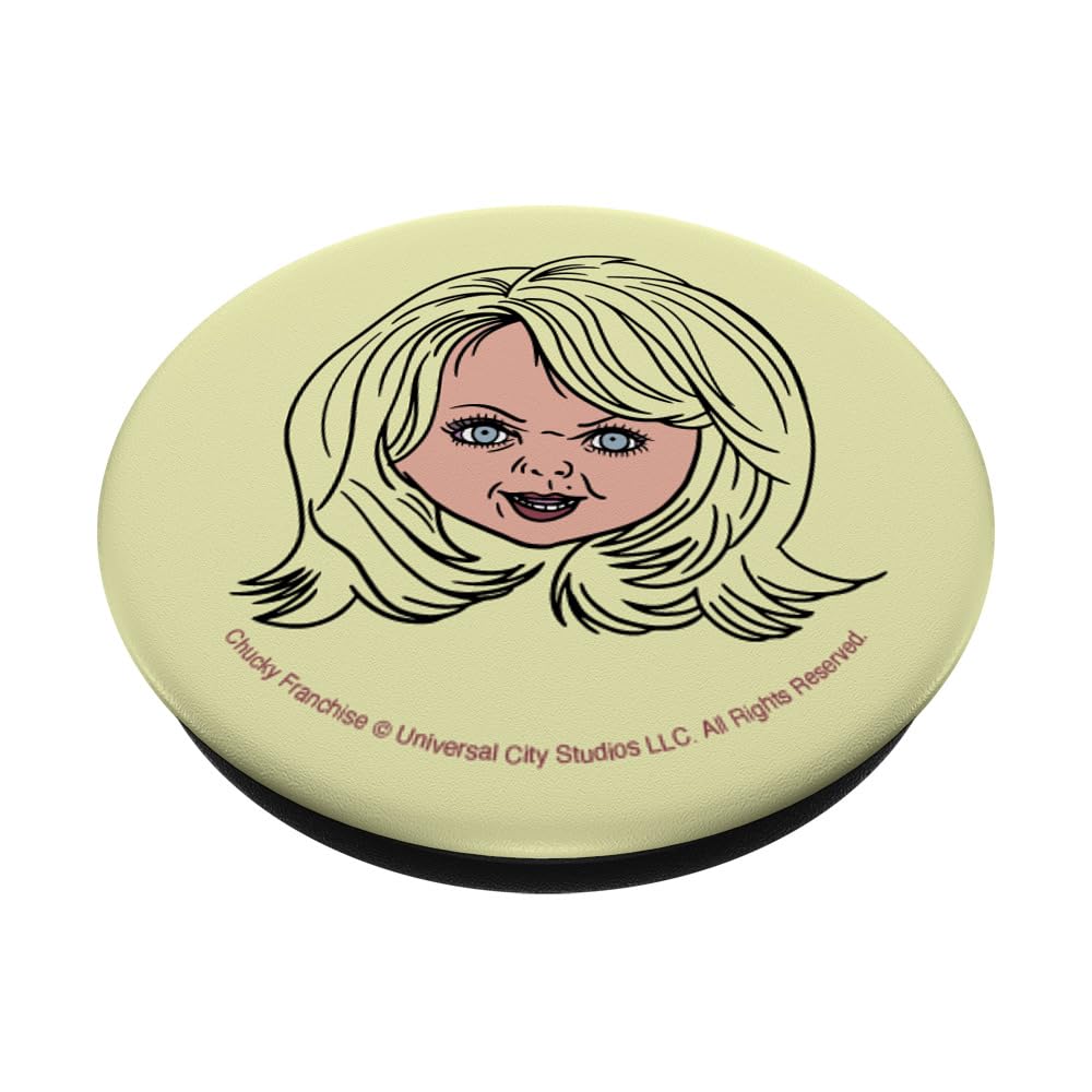Chucky Tiffany Big Face Portrait PopSockets Swappable PopGrip, Black - Image 2