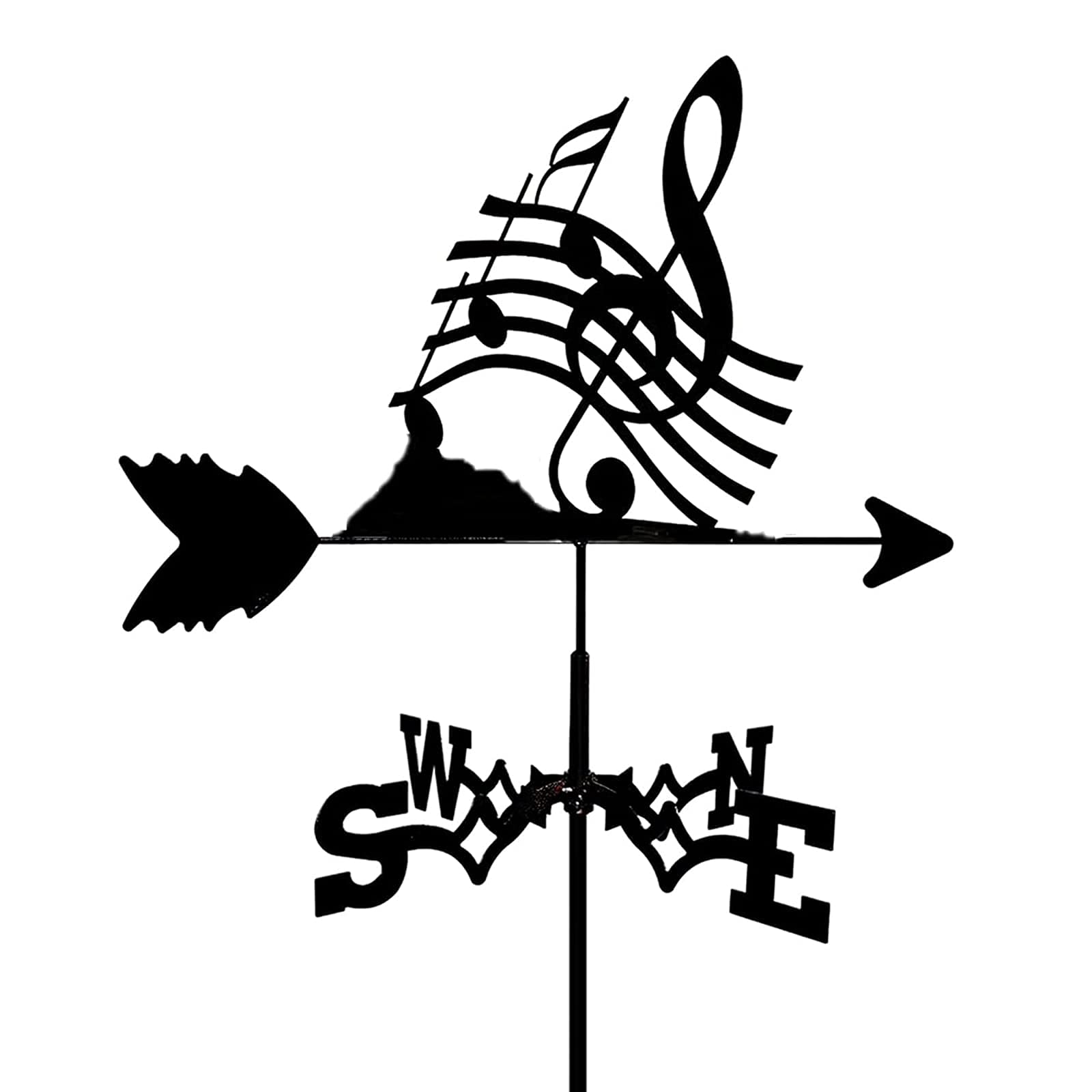 TAXXII Metal Weathervane Garden Weather Vane Outdoor Roof Mount Yard Decor Wind Weathercock,Yard Direction Indicator with Animal Ornament(Color:Music)
