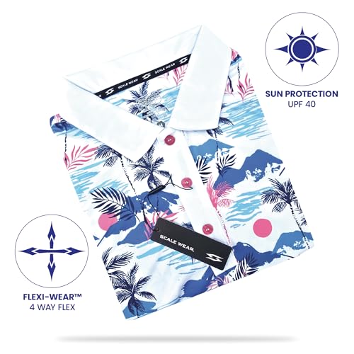 Image of Patriotic USA Golf Polo Shirt - Men's Performance Short Sleeve Moisture Quick Dry Fit Athletic Veteran UPF Stretch Casual Fun