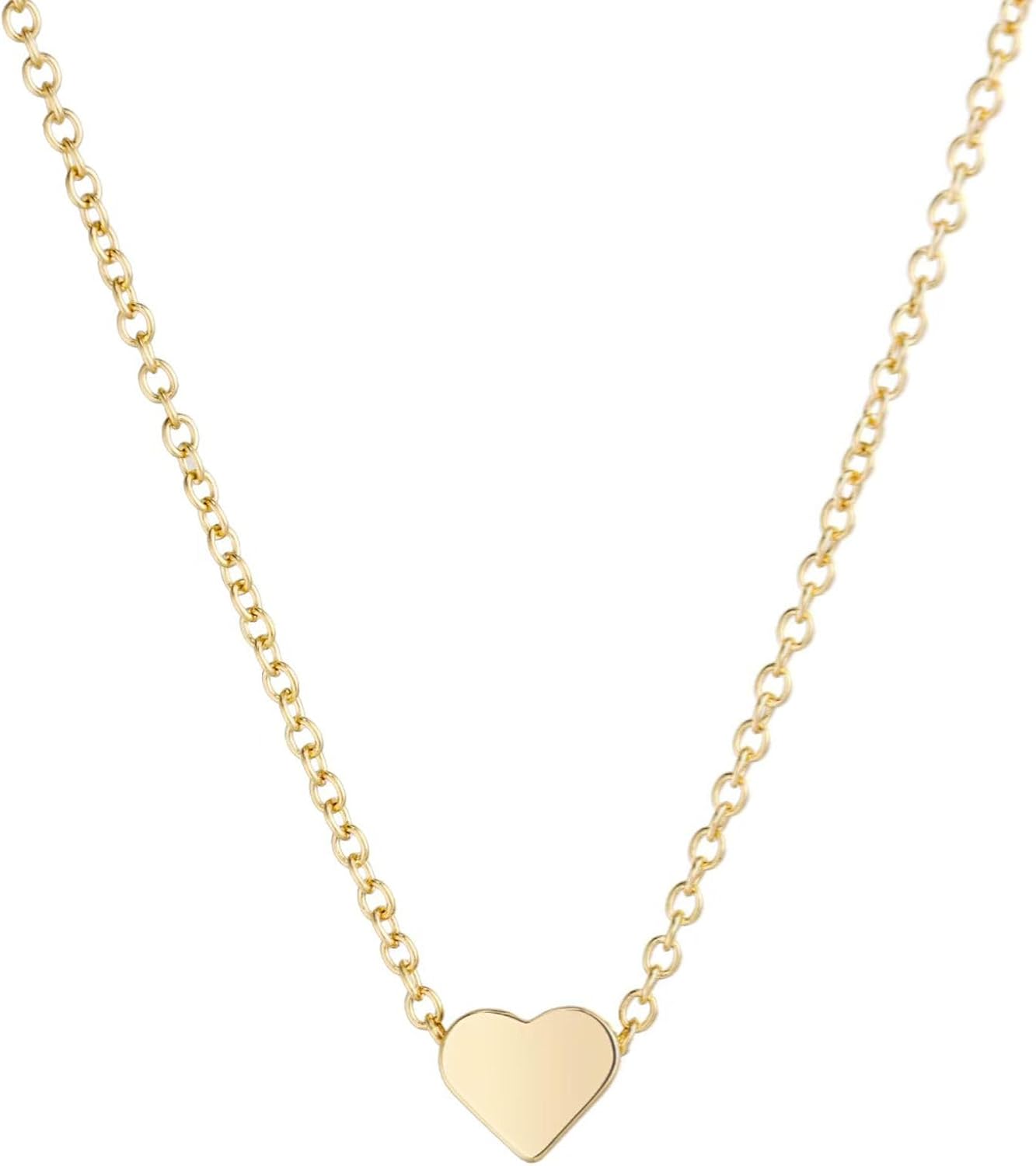 14k Gold Heart Necklaces for Women, Dainty Puffy Heart Stainless Steel Silver Choker Necklaces for Women, Uncommon James Paperclip Heart Necklace Aesthetic Jewelry