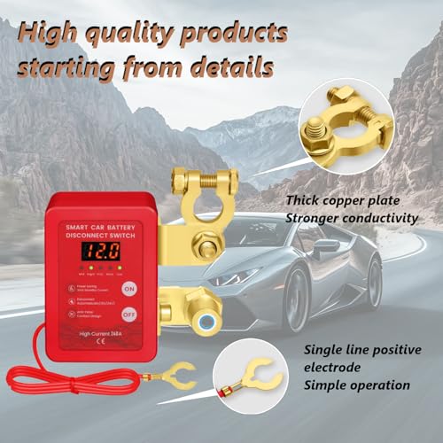 Image of Remote Battery Disconnect Switch Smart 12V 24V Kill Switch | Car Battery Kill Switch, Truck Battery Disconnect, Remote Control, Smart Voltage, For Vehicle Truck RV ATV Boat