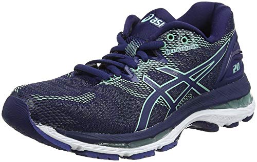 ASICS Women's Gel-Nimbus 20 Running Shoe, 8, Indigo Blue/Indigo Blue/Opal Green