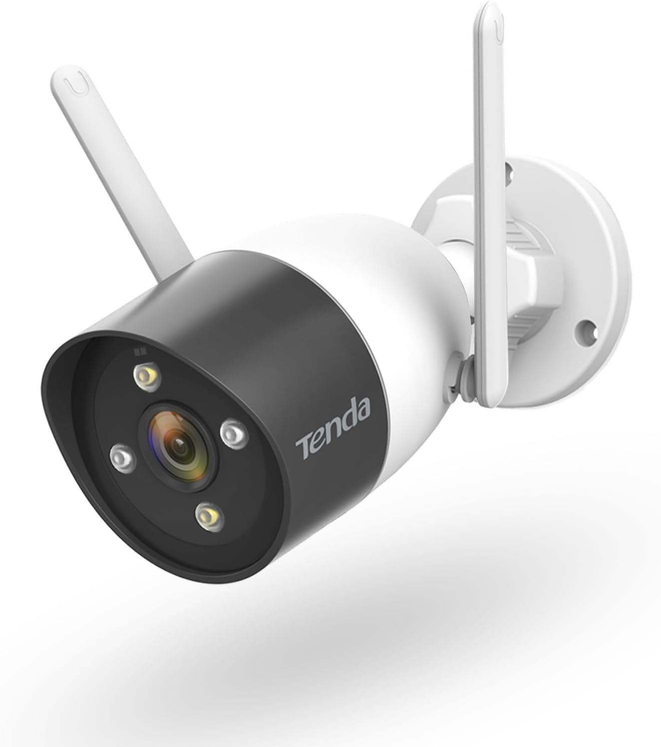 Tenda CT6 2K WiFi Cameras for Home Security Outside - Full-Color Night Vision with 2 Spotlights, Dual Antennas, AI Motion Detection, 2-Way Audio, IP66, H.265, Plug-in Outdoor Security Cameras