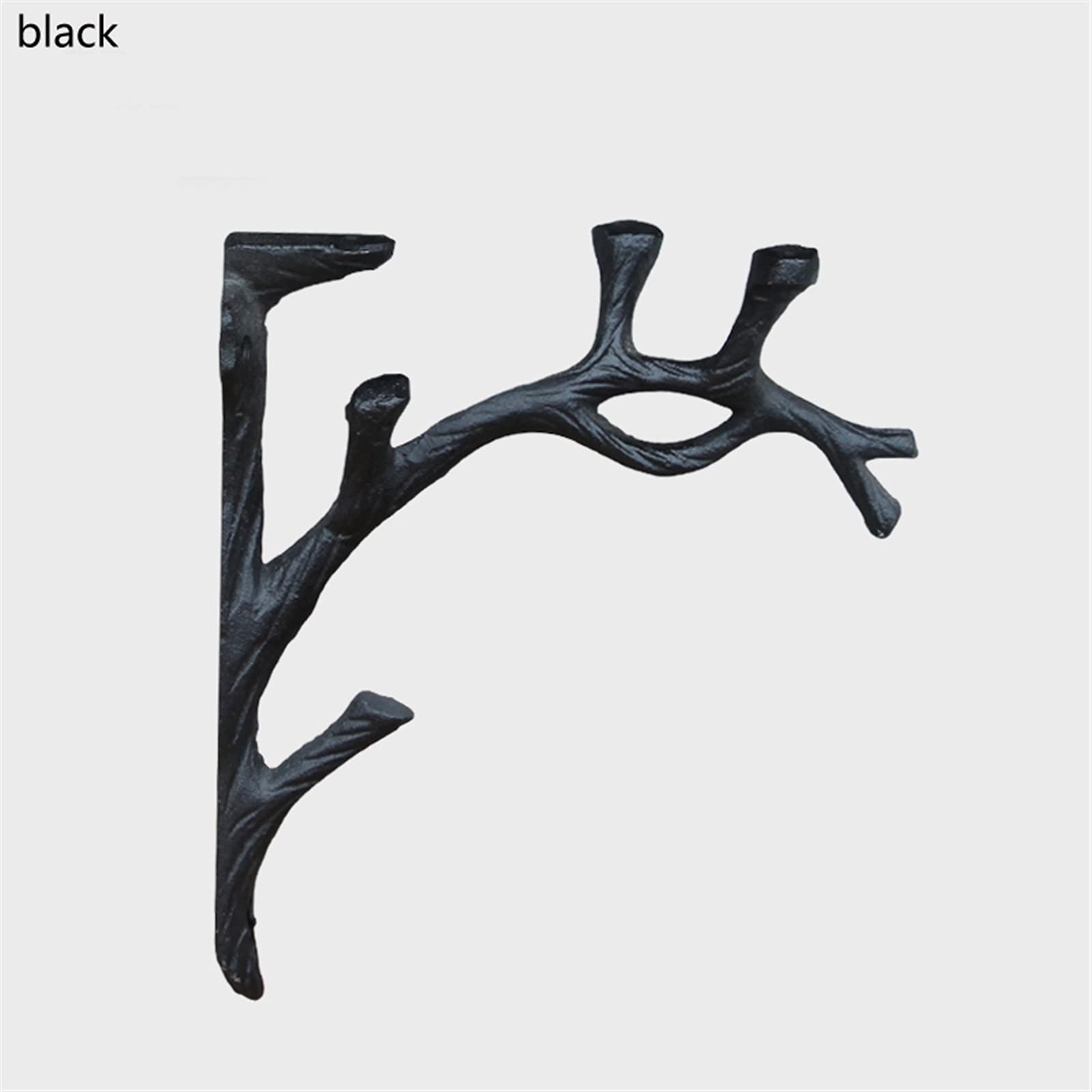 Żeliwny hak ścienny Vintage akcenty dekoracje ścienne do ogrodu ręcznie robione z szorstkiego metalu stojaki do przechowywania do wiszących doniczek/417(Black)